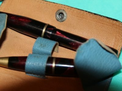 Жилетный набор - ручка флекс + карандаш, коричневый мрамор