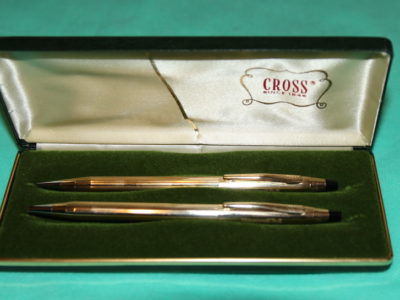 Набор шариковая ручка + карандаш Cross, отделка - золотая фольга 417 пробы