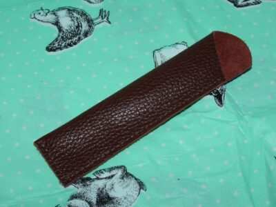 Кожаный чехол для 1 ручки тёмно-коричневый