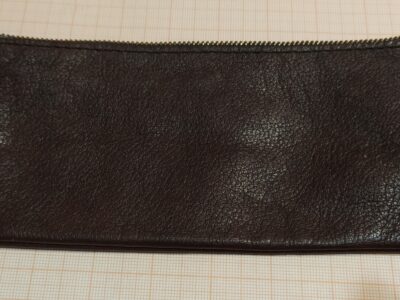 Большой коричневый мягкий пенал с одним отделением 1950-е (die 1822)