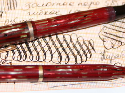 Набор ручка+карандаш Conklin All-American Red Striated Vest перо F 585 пробы