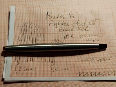 Parker 45 Flighter Steel Black Tail GT 10K Nib